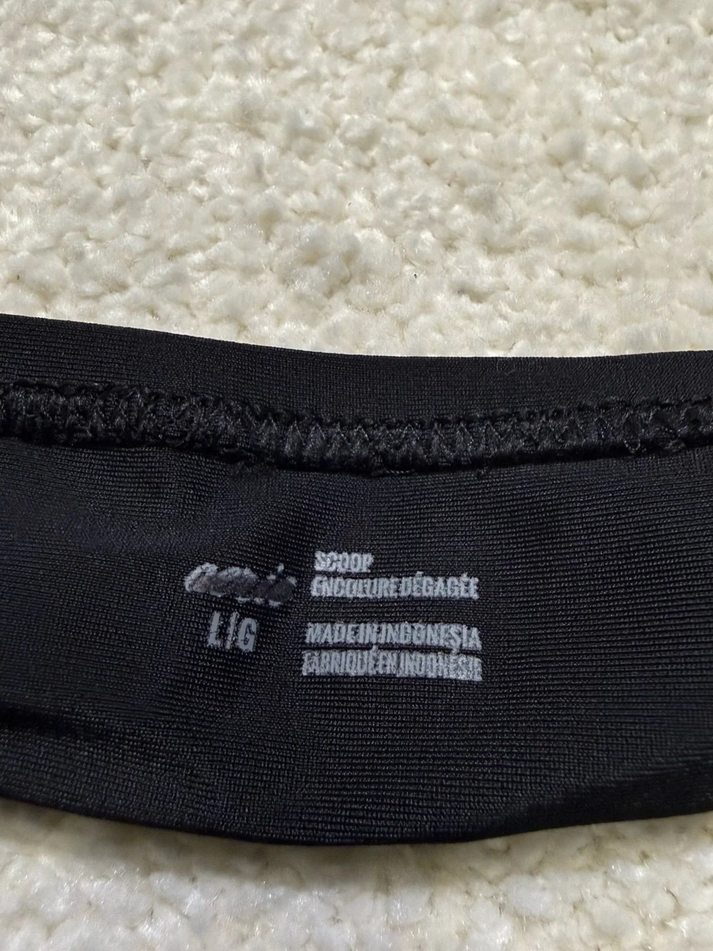 Aerie Black Scoop Style Bikini Top Swimsuit Bathing Suit Size Large